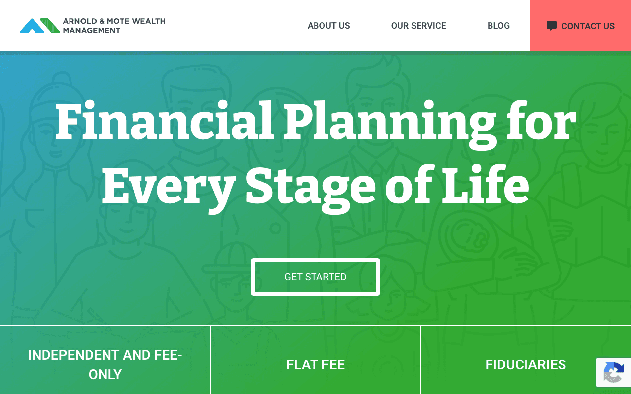 Arnold & Mote Wealth Management website on desktop