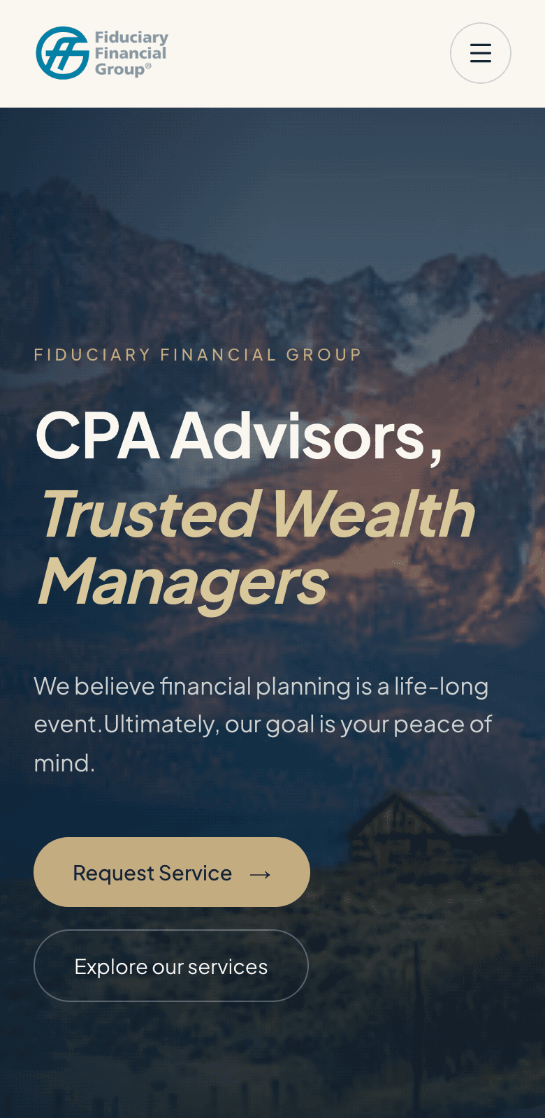 Fiduciary Financial Group website on mobile