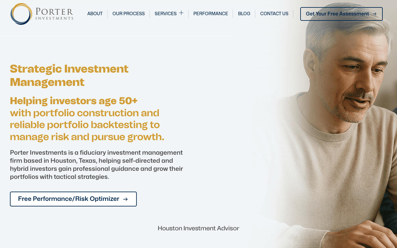 Porter Investments website on desktop