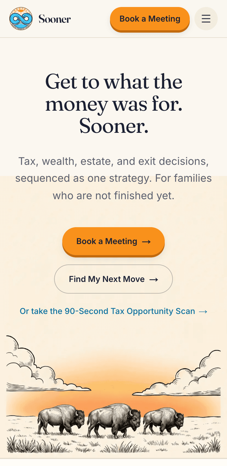 Sooner Private Financial website on mobile