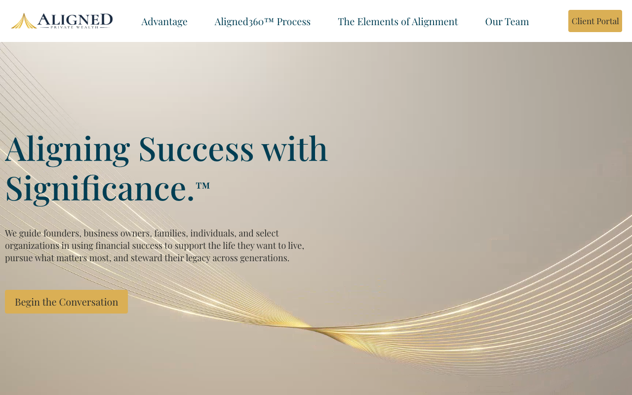 Aligned Private Wealth website