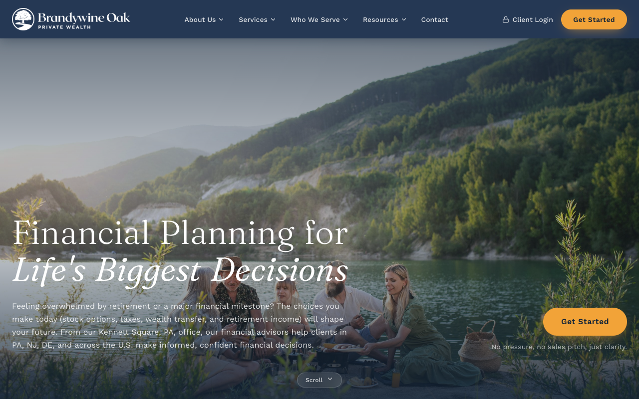 Brandywine Oak Private Wealth website